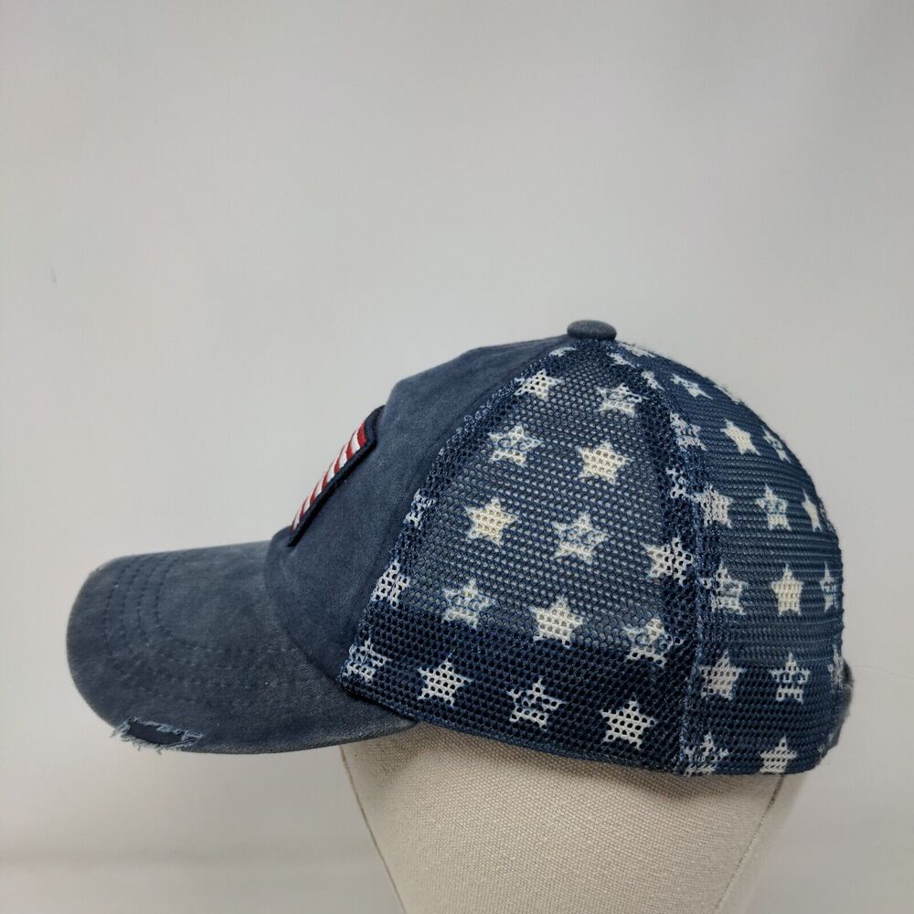 American Flag Patch Strapback Mesh Back Trucker H… - image 3